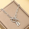Stainless Steel Paperclip Chain Initial Necklaces with OT Clasps WGD6039-02-1