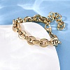 304 Stainless Steel Oval Link Chain Bracelets for Women BJEW-Z128-01G-02-3