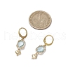 Glass Leverback Earrings EJEW-JE06397-03-3