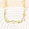 Brass Heart Link Chain Necklaces NJEW-D314-01G-1