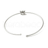 Rack Plating Brass Micro Pave Clear Cubic Zirconia Letter Open Cuff Bangles BJEW-A018-01P-W-3