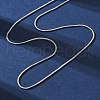 Brass Round Snake Chain Necklaces for Women NJEW-D302-15P-4