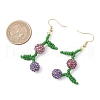 Fruit Pave Disco Ball Beads Dangle Earrings EJEW-TA00632-03-3