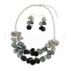 Flat Round Shell Dangle Earrings & Double Layer Necklaces Sets FS-WG04E23-07-2