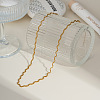 Stainless Steel Wavy Snake Chain Necklaces for Women MB0752-1-3