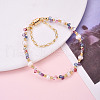 Brass Glass Seed Beaded Stretch Bracelets for Women BJEW-T022-09G-1
