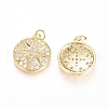 Brass Micro Pave Cubic Zirconia Pendants X-ZIRC-G166-27G-2