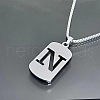 Rectangle with Laser Cut Letter 201 Stainless Steel Initial Pendant Necklaces WGA5E8C-14-1