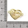 Mother's Day Brass Micro Pave Clear & Hot Pink Cubic Zirconia Connector Charms KK-Q066-10P-3