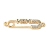 Brass Micro Pave Clear Cubic Zirconia Connector Charms KK-K378-14G-1
