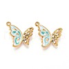 Butterfly 201 Stainless Steel Enamel Pendants STAS-N109-226G-1