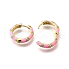 Brass Micro Pave Clear Cubic Zirconia Huggie Hoop Earrings EJEW-H121-22G-05-2