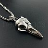 Stylish Stainless Steel Gothic Raven Head Pendant Necklaces for Fashionable Men BB1837-1