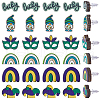 SUNNYCLUE 60Pcs 6 Styles Saint Patrick's Day Wood Stud Earrings EJEW-SC0001-42-1