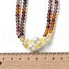 Plastic Imitation Pearl & Glass Round Beaded Long Necklaces for Women NJEW-A045-06-5