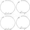 Olycraft 8Pcs 2 Style Word Lotion & Soap Alloy Link Bracelets Set BJEW-OC0001-07S-1