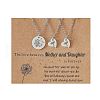 Mother and Daughter 304 Stainless Steel Dandelion Flat Round Heart Pendant Necklaces for Women FS-WGEED69-03-1