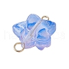 Star Gradient Color Baking Paint Transparent Glass Connector Charms PALLOY-JF03275-01-5