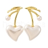 Cherry Brass Stud Earrings EJEW-V017-01B-G-4