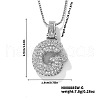 Elegant Brass Micro Pave Clear Cubic Zirconia 3D Initial Necklaces DV4415-30-1