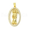 Brass Micro Pave Clear Cubic Zirconia Pendants KK-H472-42B-G-1