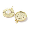 Brass Micro Pave Clear Cubic Zirconia Pendants KK-L213-041G-01-2