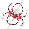 Spider Glass Beaded Hanging Ornaments HJEW-TA00172-02-4