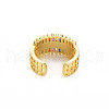 Brass Micro Pave Cubic Zirconia Cuff Rings for Women RJEW-T016-37G-01-2