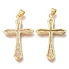 Brass Micro Pave Clear Cubic Zirconia Pendants ZIRC-O038-08G-2