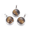 Natural Tiger Eye Pendants G-L512-B04-1