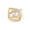 Brass Micro Pave Clear Cubic Zirconia Pendants KK-L214-03G-2