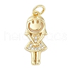 Rack Plating Brass Micro Pave Cubic Zirconia Pendants KK-H509-31G-1