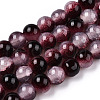 Crackle Baking Painted Imitation Jade Glass Beads Strands DGLA-YW0001-17N-1