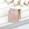 Oval Brass with Natural Rose Quartz Cuff Rings FS-WG8D200-02-1