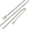Brass Singapore Chains Necklaces for Women NJEW-D302-38P-4