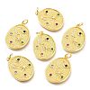 Brass Micro Pave Colorful Cubic Zirconia Pendants ZIRC-J024-04G-1