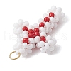 Beaded Cross Charms PALLOY-GD00002-5