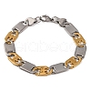 201 Stainless Steel Mariner Link Chain Bracelets BJEW-B078-58GP-1