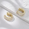 Cubic Zirconia Tennis Cuff Earrings EJEW-K093-09G-05-5