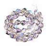 Electroplate Transparent Glass Beads Strands EGLA-N017-02F-2