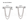 304 Stainless Steel Nipple Barbells with Chains WG66F66-06-1