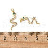 Brass Micro Pave Clear Cubic Zirconia Pendants KK-Q031-41G-02-3