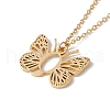 Initial Letter with Butterfly Pendant Necklace NJEW-C026-01G-Q-3