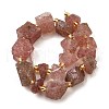 Raw Rough Natural Strawberry Quartz Beads Strands G-Z087-A09-3