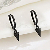 S925 Sterling Silver Geometric Triangle Hoop Earrings for Unisex RI4455-3-2
