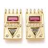 Brass Micro Pave Cubic Zirconia Pendants X-ZIRC-I044-13G-1