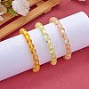 3Pcs Round Synthetic Moonstone Braided Bead Bracelets BJEW-SW00061-03-4