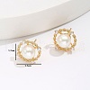 Unique Brass Flat Round Stud Earrings VM8318-3