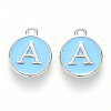 Platinum Plated Alloy Enamel Charms ENAM-S118-04A-P-1
