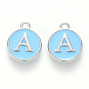 Platinum Plated Alloy Enamel Charms ENAM-S118-04A-P-1